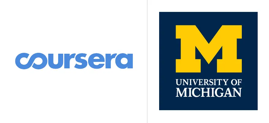 University of Michigan and Coursera logo.