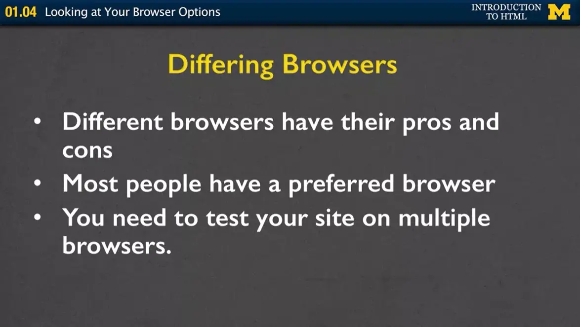 Differing Browsers.