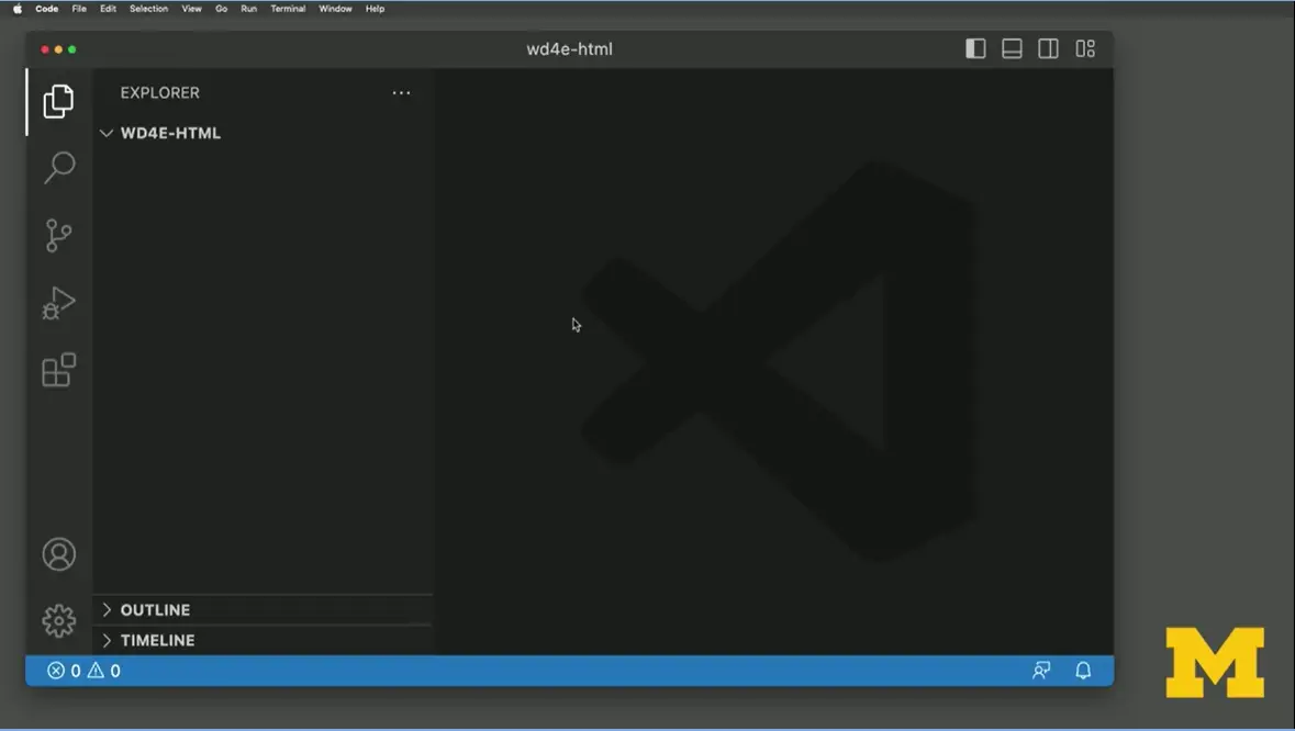 VS Code, Explorer screen.