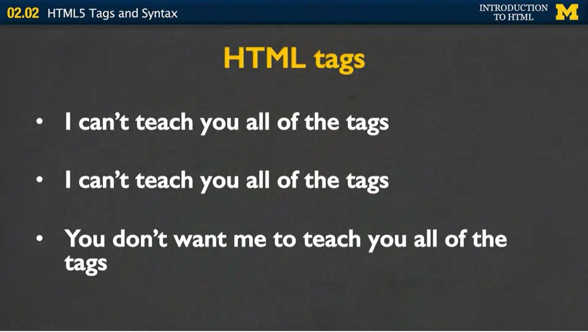 HTML tags.