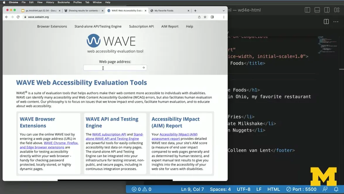 Run WAVE accessiblity checker on website.