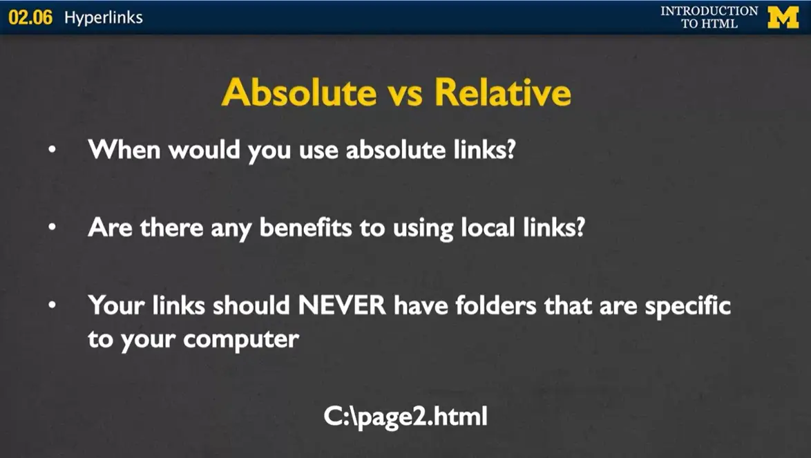 Absolute vs Relative.