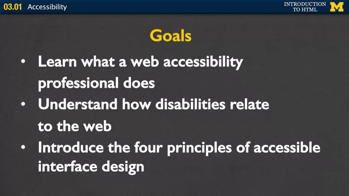 Accessibility Goals.