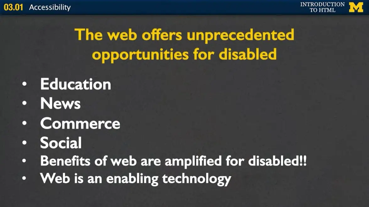 The web offers unprecedented opportunities for disabled.