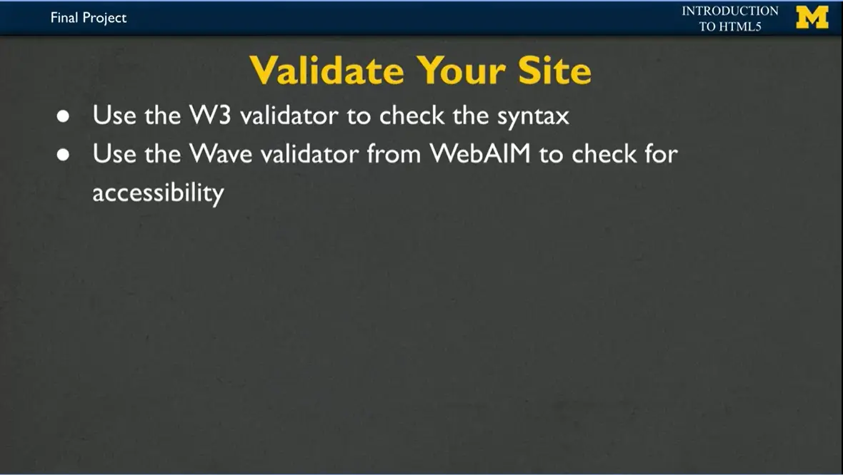 Validate Your Site.